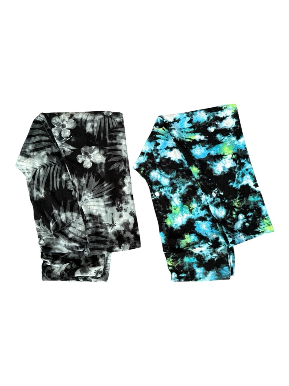 No Boundaries Capri Leggings Lot of 2 Size M 7-9 Tie Dye Tropical Hibiscus
